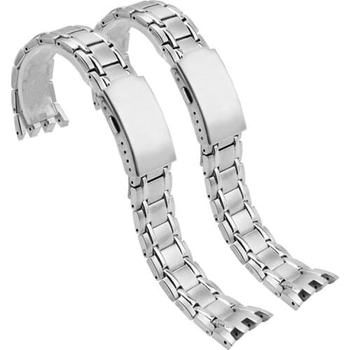 High End Full Stainless Steel Watch Strap Wristband Curved Sliver Watch Strap for Casio 3745 EF-312D Watchband strap