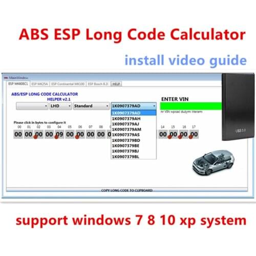 For VW ABS ESP Long Code Calculator Helper MK60EC1