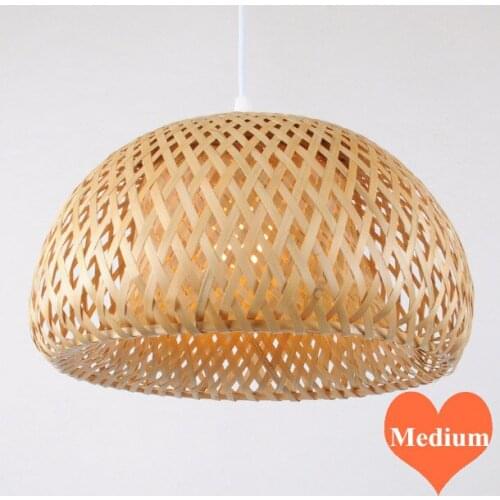 Chinese rustic handwoven bamboo Pendant Lights Southeast Asia vintage brief E27 LED medium lamp for porch&parlor&stairs LHDD002