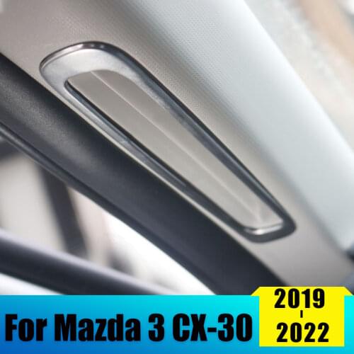Car Front Door Window Inner Triangle Air Conditioning Vent Outlet Trim Cover Sticker For Mazda 3 Alexa 2019 2020 Accessories
