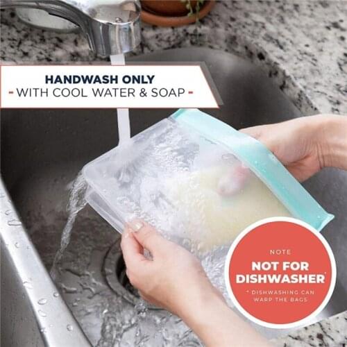 T84E Reusable Food Freezer Bags for Preserved Food Meat and Fruit 1Pc Optional Lightweight Storage Bag Resealable Lunch Bag