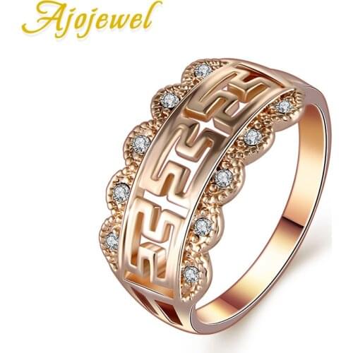 Fashion Female Vintage Finger Rings For Women Lover Wedding Jewelry Party Trendy Rose Gold Color Ring