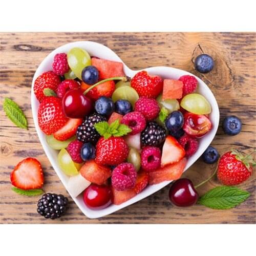 Fruit Strawberry DIY 11CT Cross Stitch Embroidery Kits Craft Needlework Set Printed Canvas Cotton Thread Home Wholesale