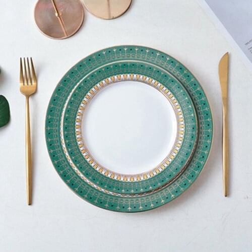 Ceramic Tableware Plate and Dish Set Phnom Penh Home Hotel Dinner Plate Decorative Porcelain Plate