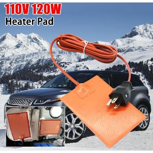 110v 120W US Plug Heater Pad Engine Block Hydraulic Tank Heating Plate Pan Sump Heater Mat
