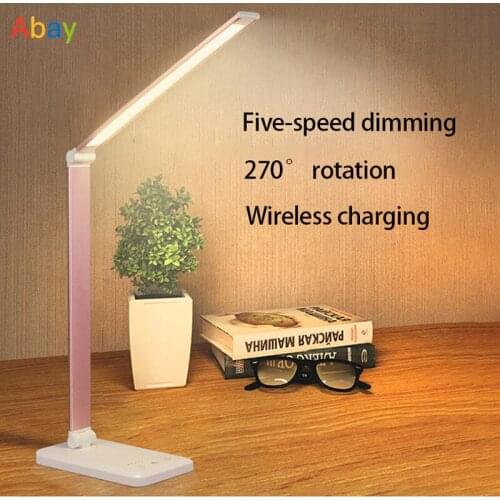 Led Eye Protection Desk Lamp Usb Plug-In Foldable And Rotate Book Light Mobile Phone Wireless Charging Reading Study Table Light