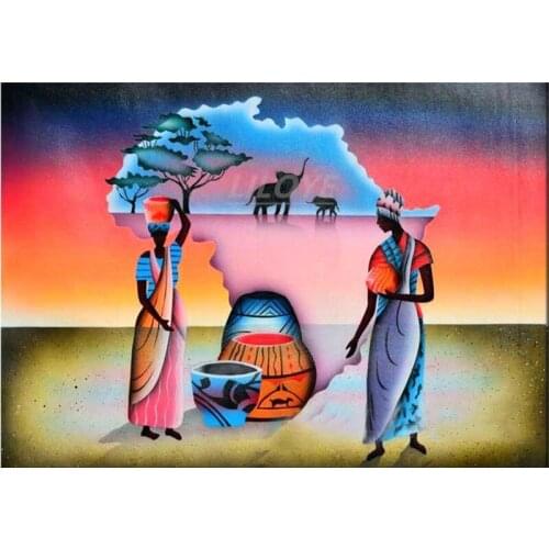 New hot 5d round diamond painting African woman ross stitch full Square mosaic rhinestones embroidery beads cross stitch FG1294