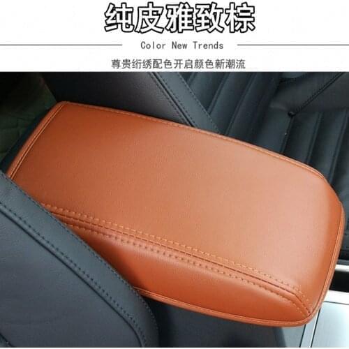 Genuine Leather Armrest Console Pad Cover Cushion Support Box Armrest Top Mat Liner FOR new SAGITAR GranLavida Lamando Golf7