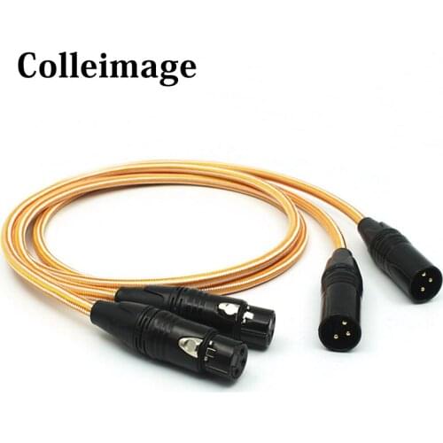 Colleimage Silver-plated Hifi 2 XLR Cable Hi-end XLR Male to XLR Female Cable With Gold-plated XLR Connector