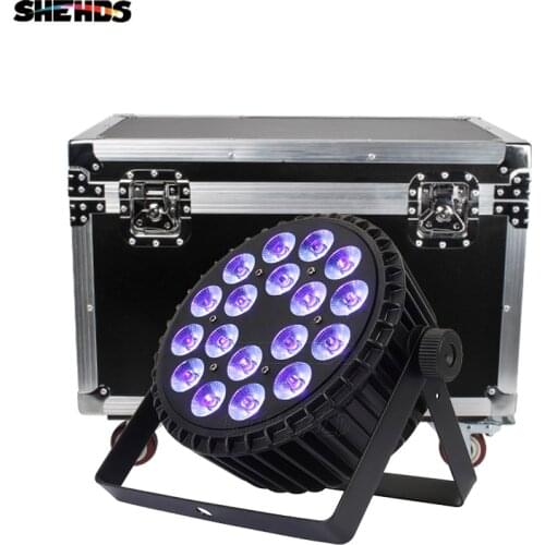 SHEHDS Aluminum Alloy LED Flat Par 18x12W / 18x18W Lights RGBW LED Lighting With Flight Case Professional Party KTV Disco DJ