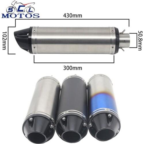 Sclmotos- 38-51mm Universal Motorcycle Moto Exhaust Pipe Muffler Escape Racing NINJA MT07 MT09 TMAX530 YZF R1 R3 R6 R15 Racing