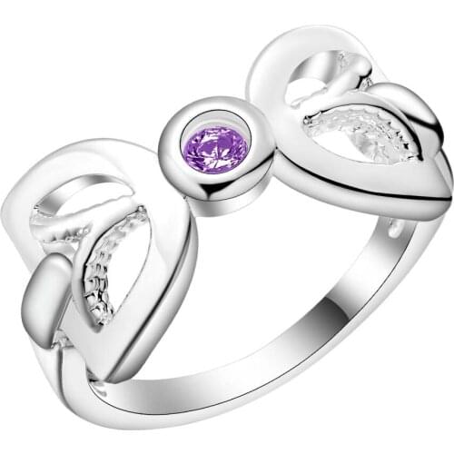 Bright shiny decent purple zircon Silver plated Ring Fashion Jewerly Ring Women&Men , /ONTXUGVE ZNOWXNJY