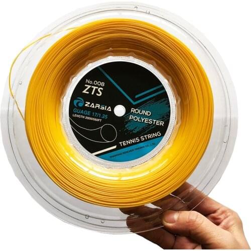 1 Reel ZARSIA 4G polyester Tennis Racket String 1.25MM Durable Tennis Strings Round shape 200M big reel training strings
