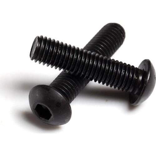10pcs Button Head Screws M5 M6 M8 Cap hex Socket Screws Black 7380