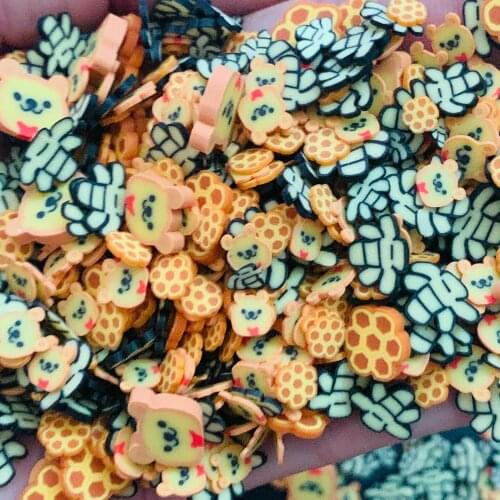 100g Slices Polymer Hot Clay Honeycomb Bee Bear Shape Sprinkles for DIY Craft Slime Filling Nails Art Decoration Accessories