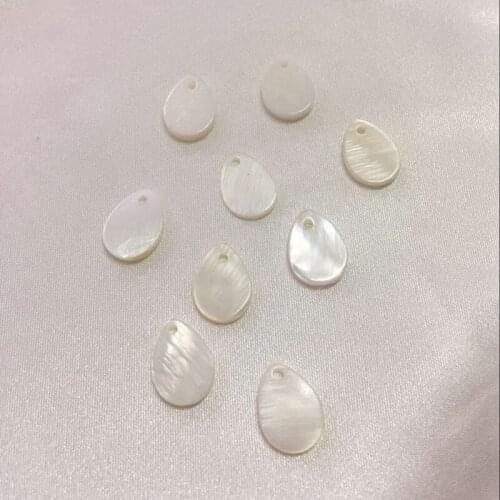 13*9MM 200Pcs 100% White Natural Shell Water Drop Stone Earring Bead Jewelry Charms Jewellery Beads