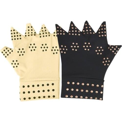 2Pairs Open Finger Nylon Magnetic Arthritis Therapy Gloves For Heal Joint Pain Rlief Reduce Pressure Hands Health Support Tool