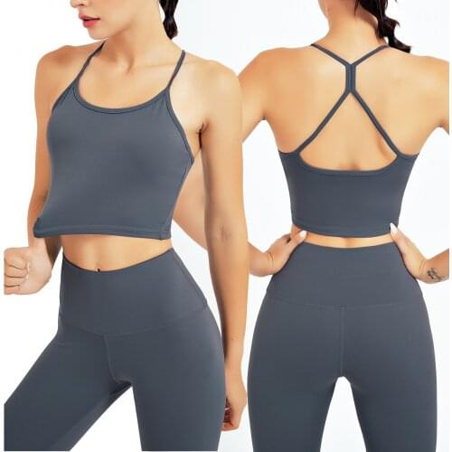 2 Piece/set Tracksuits Womens Yoga Set Sports Suit Cross Sling Bra Sportswear Fitness Leggings Yoga Suit Tight Running Suit