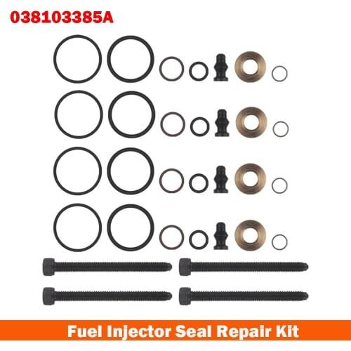 4 Set Injector Seal & Clamp Bolts Fuel Injector Seal Repair Kit For 1.9 2.0 TDi Audi VW Seat Skoda 038103385A 1417010997