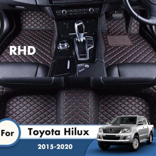 RHD Car Floor Mats For Toyota Hilux 2020 2019 2018 2017 2016 2015 2014 2013 2012 2011 2010 2009 Carpets Rugs Auto Interior