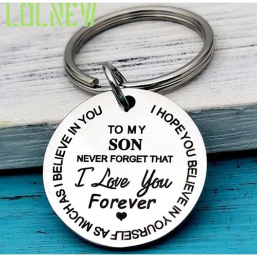 To My Son \/ Daughter I Love You Forever Inspirational Gift Keychain, Best Father Mother Gift Idea For Son \/ Daughter