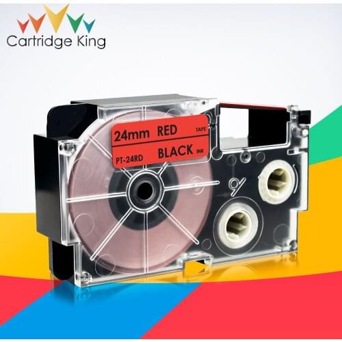Cartridge Label XR-24RD Compatible Label Tape for Casio KL-G2 CWL300 KL430 KL820 KL7000 KL7200 Label Maker Black on Red 24mm*8m