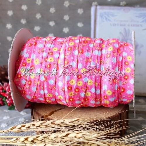 FLRA Elastic2016 Floral printed elastic printed fold over elastic wholesale 5/8 foe