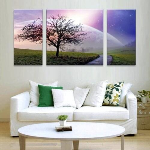 Prints painting beautiful Pink tree art canvas Modular nordic pictures triptych home artwork posters and prints wall picture