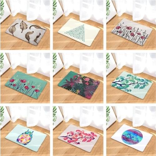 40*60cm Tropical Leaves Pattern Doormat Anti-Slip Flowers Carpet Door Mats Outdoor Kitchen Carpet Bedroom Floor Mat Rugs