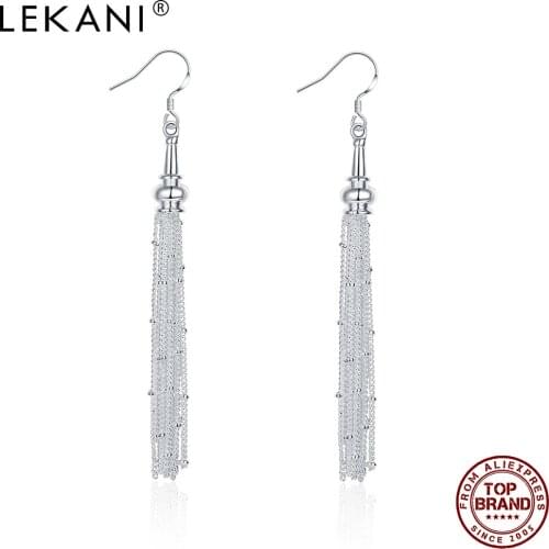 LEKANI Waterfall Shape Simple Round Shape Earrings Silver Color K Pop Earrings For Woman Fashion Jewelry Gift Best Selling