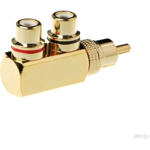 Copper RCA connector Audio and video tee connector RCA male to female AV socket connector adapter plugs C90A New Drop ship