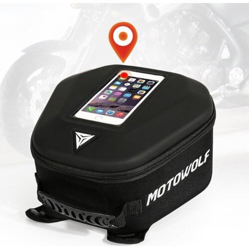 MOTOWOLF Motorcycle Oil Tank Bag Strong Magnet Adsorption High Capacity Bag Motorcycle Racing Tail Back Seat Bags Strap Fixing