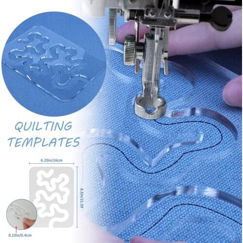 1set New Free Motion Quilting Essential Template Sewing Machine Quilting Ruler Patchwork Instruments Meander Sewing Accessories