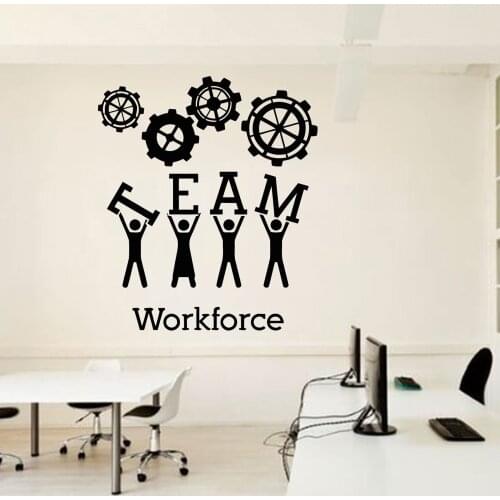Office vinyl Wall Decal Teamwork spirit Business Worker Inspire Office Decoration sticker waterproof vinyl wall Stickers G456
