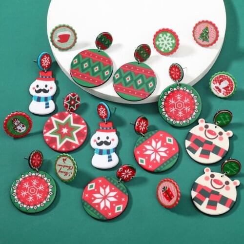 Pauli manfi 2020 Fashion Simple Christmas Snowman Striped Earrings Womens Creative Christmas Party Jewelry Accessories