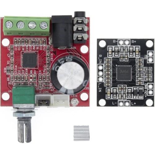 12V Mini Hi-Fi PAM8610 Audio Stereo Amplifier Board 2X10W Dual Channel D Class(High efficiency) Adjust the volume