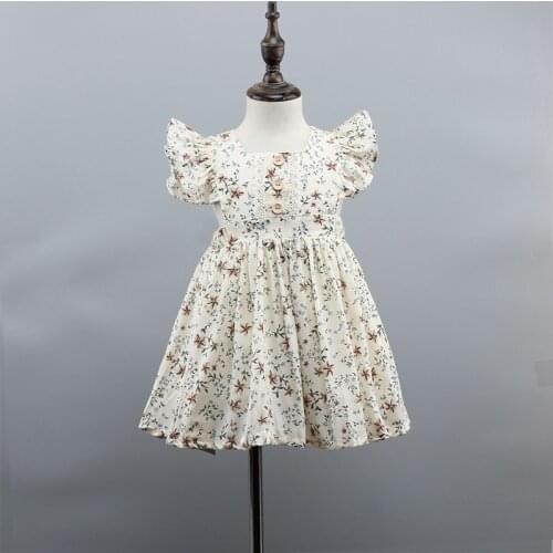 Girls Dress for Baby 2020 Cotton Puff floral Casual Dresses Clothing Girl flower princess dress Toddler Girl 1 2 3 4 5 6 Party