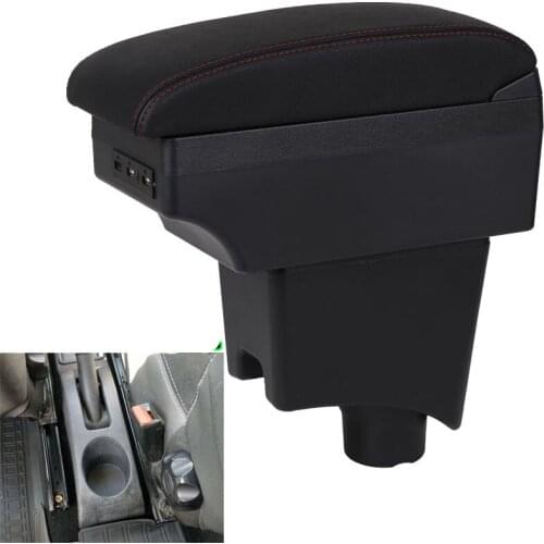 For Dacia sandero armrest box USB Charging heighten Double layer central Store content cup holder ashtray accessories