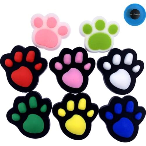 1PCS Cartoon Animal Icon Silicone Shoes Charms For Kids Party Gifts Dog Print Paw Decoration Jibz Croc Wristband Accessories