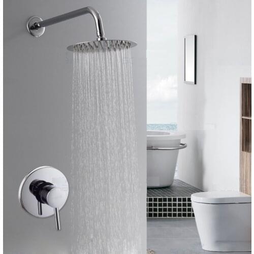 Vidric Solid brass Copper Into the wall concealed shower faucet wall mounted Showerheads Rain shower faucet set 8 inch shower