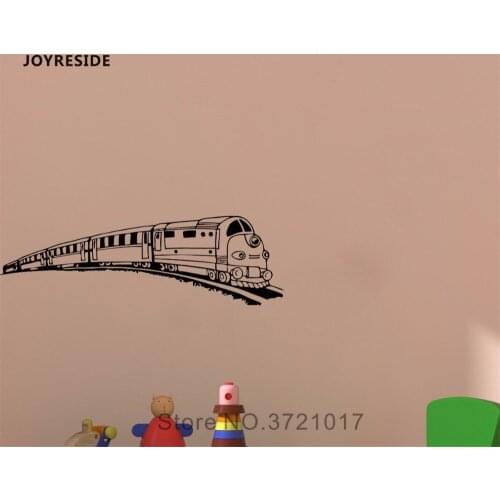 JOYRESIDE Design Wall Train Locomotive Decal Vinyl Sticker Decor Baby Girl Boy Interior Room Kids Childrens Living Mural A401