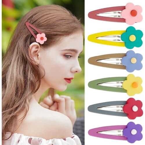 Candy Colors Cute Flower Decoration Womens Hair Clip Fashion Decorative Flower Hair Pin Hair Barrette Bobby Pin Hair Accessories
