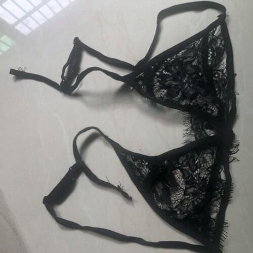 Ladies Sexy Lace Bikini Set Fun Seamless 3/4 Cup Adjustable Tape Perspective Bra Panties Set