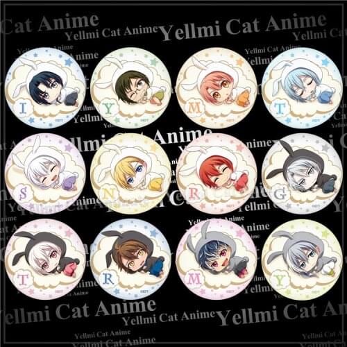 1pc 58mm Idolish7 Bunny animal TRIGGER IDOLiSH7 Badges Brooch Round Icons