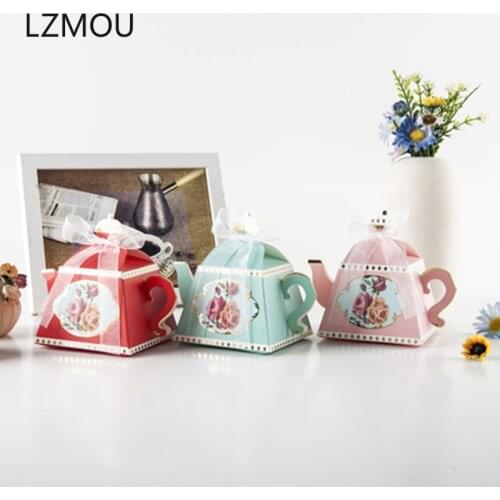 10Pcs Candy Boxes Tea Party Favors Wedding Decorations Gifts for Guests Bridal Shower Birthday Party Baby Shower Decor for Kids