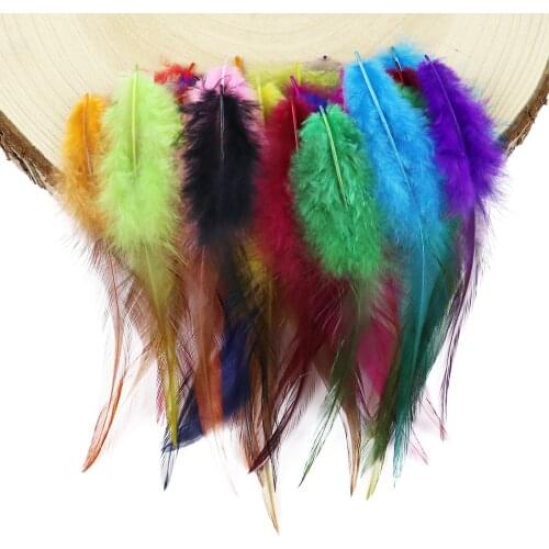 100Pcs Multicolor Natural Rooster Feathers Crafts DIY Dream catcher Accessories Chicken Plume Decoration 4-6 "/ 10-15cm