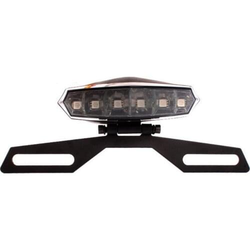 2020 Adjustable Folding Motorcycle License Plate Holder Tail Light Bracket Mount Support Black color