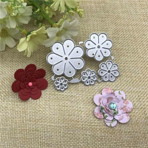 5pcs flower Frame Metal Cutting Dies Stencils Scrapbooking Decorative Embossing Folder Carbon Steel Paper Card DIY Die Cuts