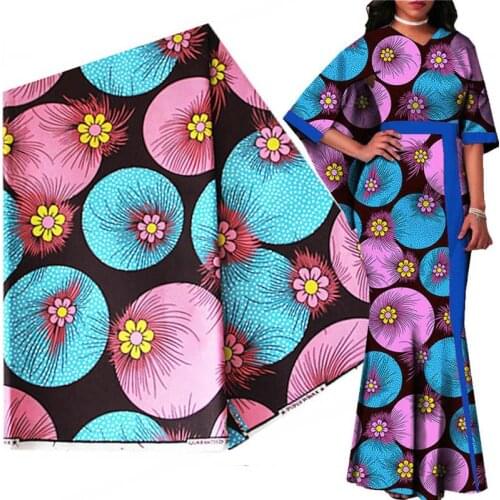 6 yard high quality African real wax printed cotton fabric wax print fabrics tissu wax