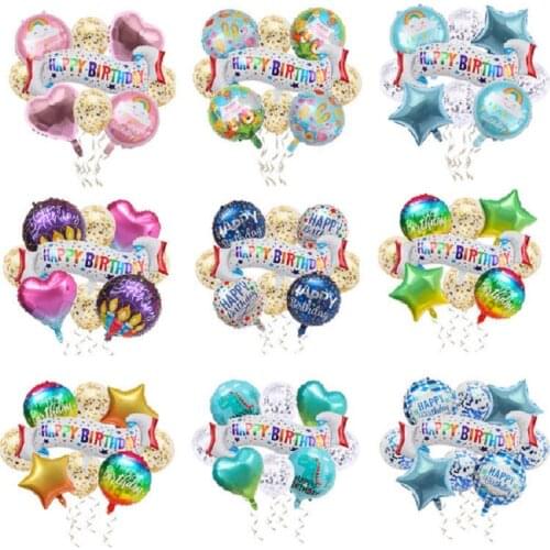 9 Pcs/Set Birthday Balloons Set Children Adult Birthday Party Decoration Happy Birthday Aluminum Globos Cumpleaños Wholesale